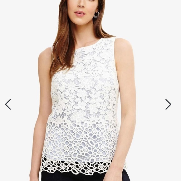 Studio West Tops - STUDIO West Apparel white floral lace sleeveless blouse!